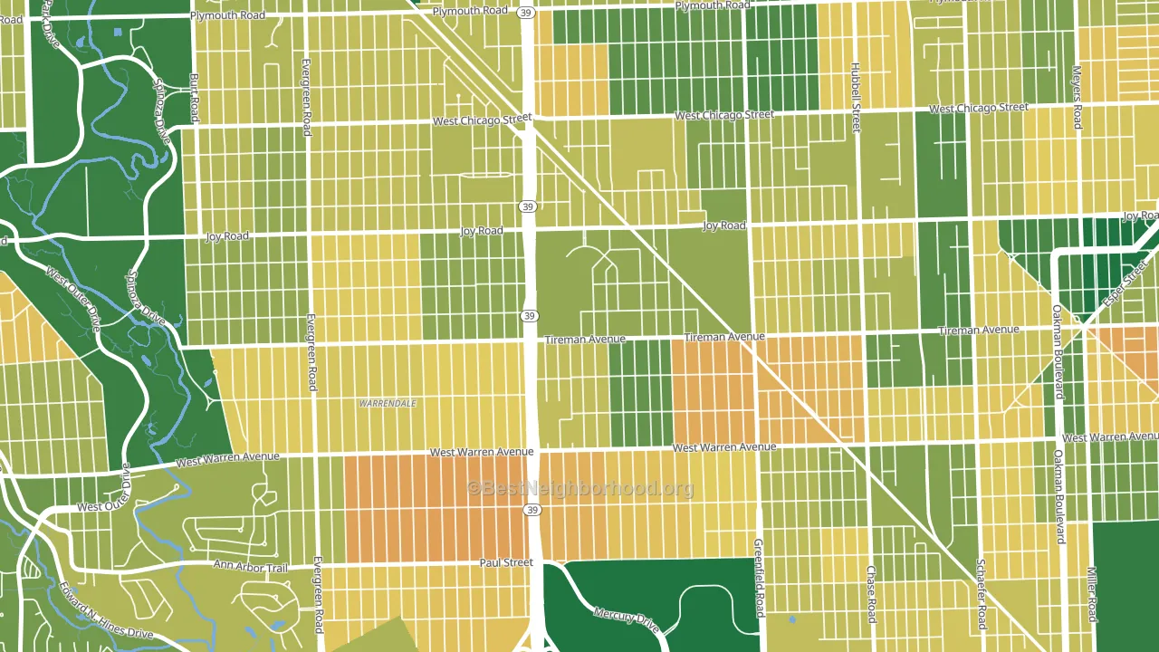 Garden View, Detroit, MI block-group voter-turnout map