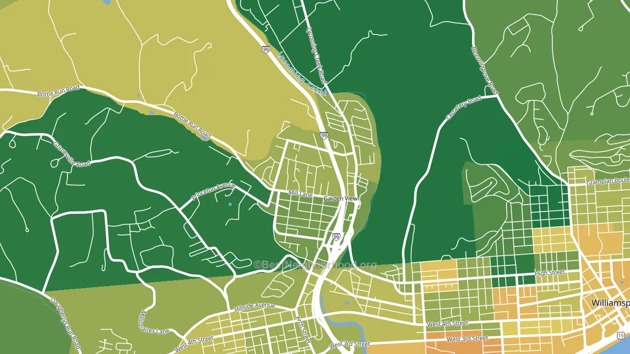 Garden View, PA block-group voter-turnout map