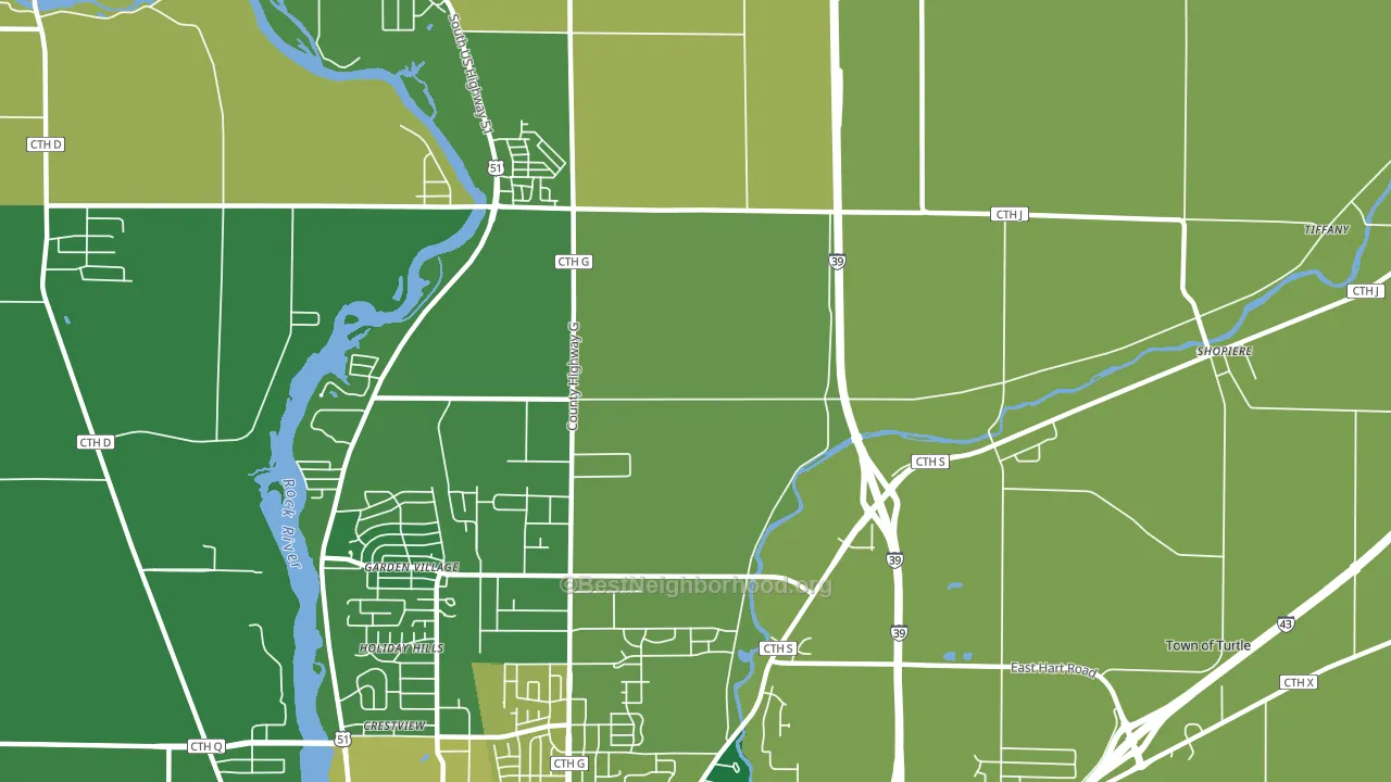 Garden Village, WI block-group voter-turnout map