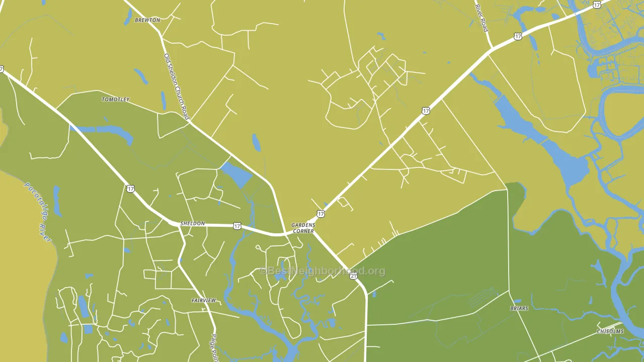 Gardens Corner, SC block-group voter-turnout map