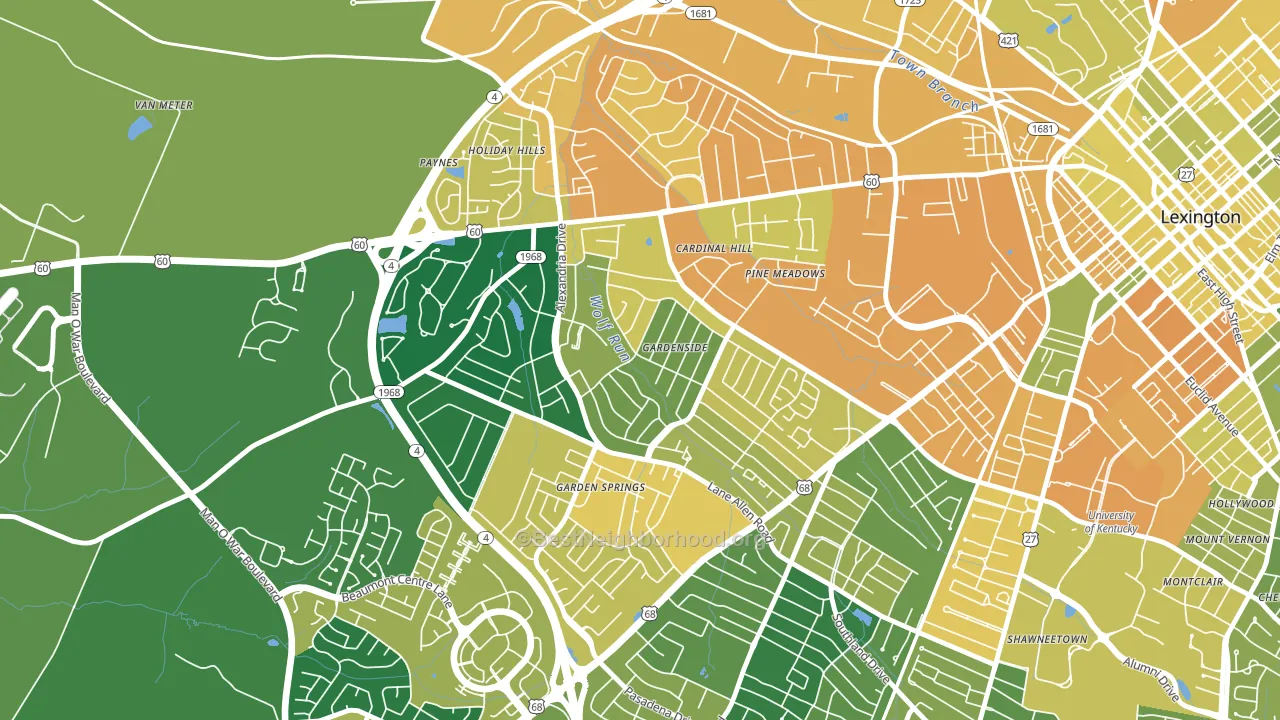 Gardenside-Colony, Lexington, KY block-group voter-turnout map