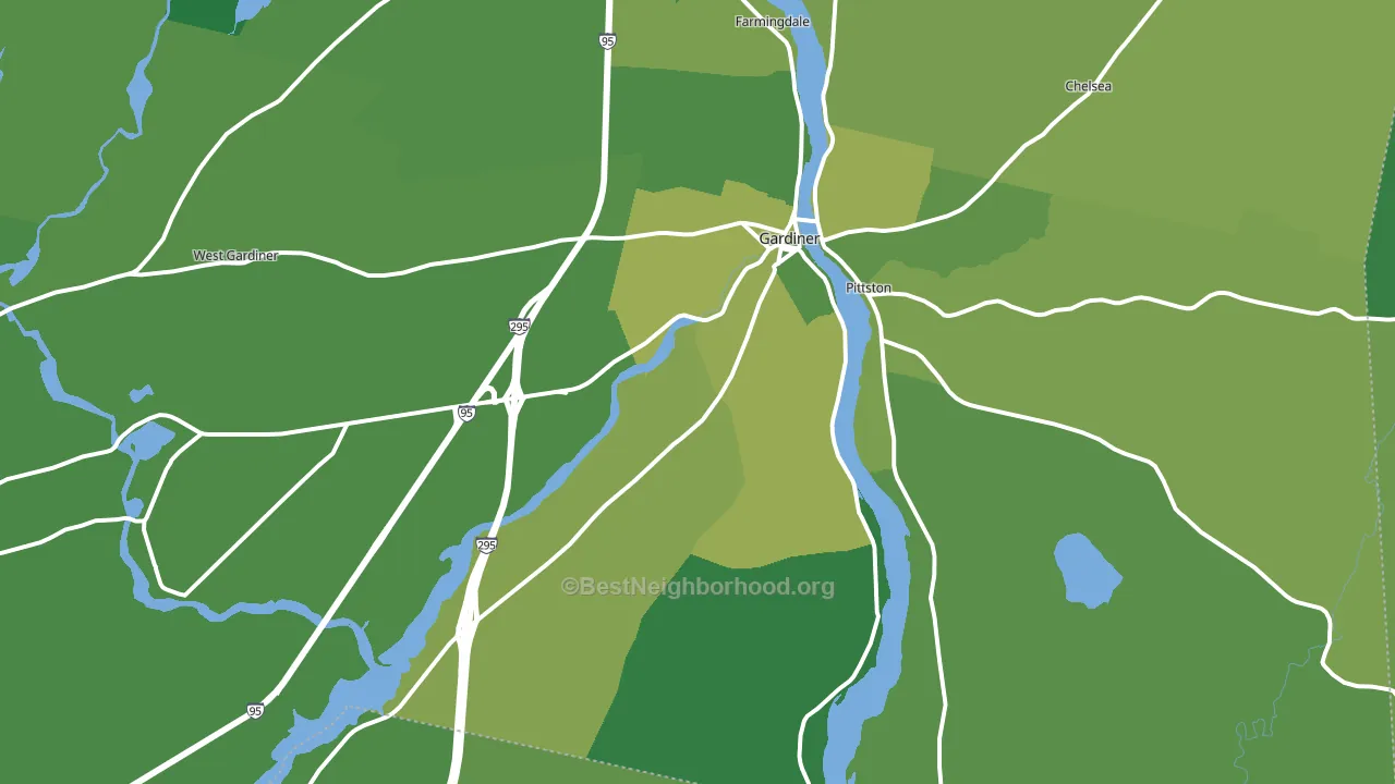 Gardiner, ME block-group voter-turnout map