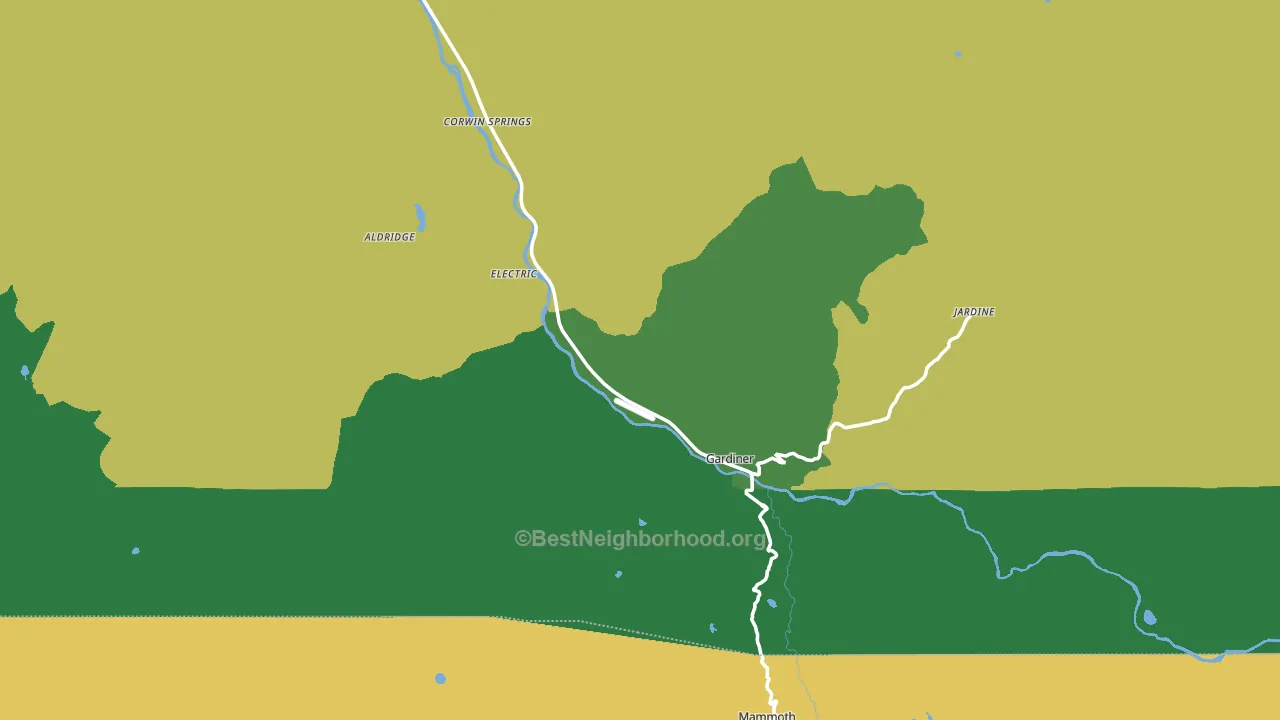 Gardiner, MT block-group voter-turnout map