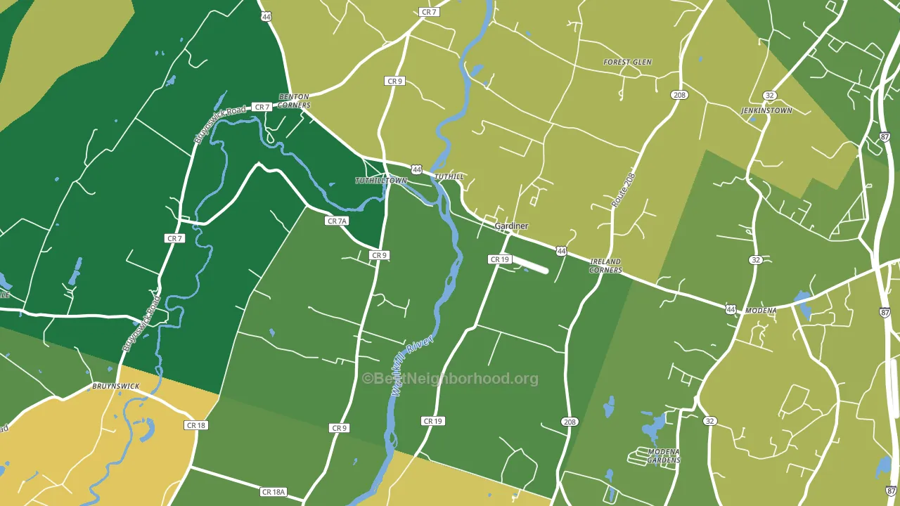Gardiner, NY block-group voter-turnout map