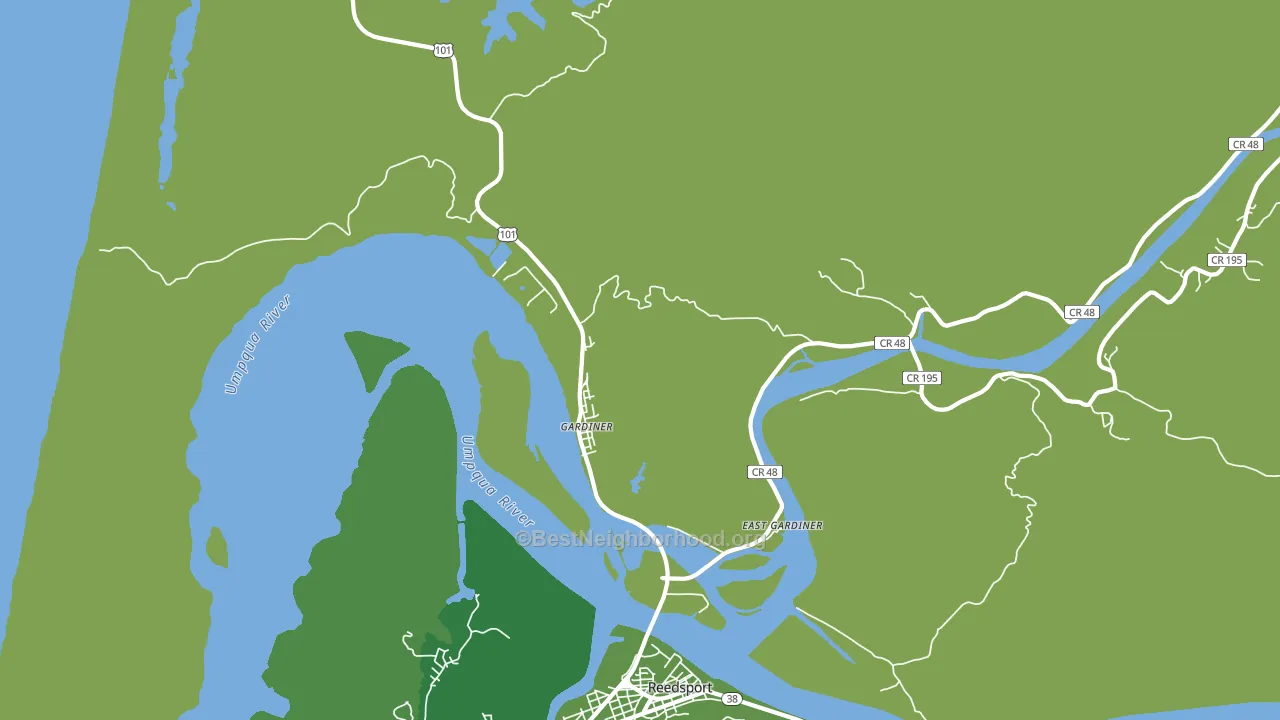 Gardiner, OR block-group voter-turnout map