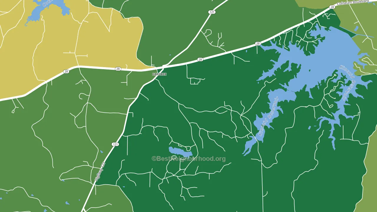 Gardner, LA block-group voter-turnout map