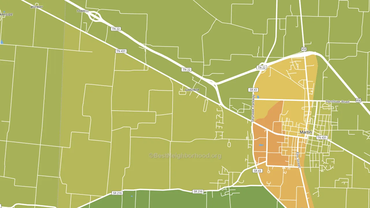 Gardner, TN block-group voter-turnout map