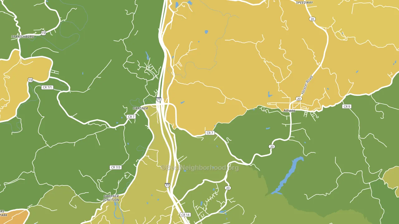 Gardner, WV block-group voter-turnout map