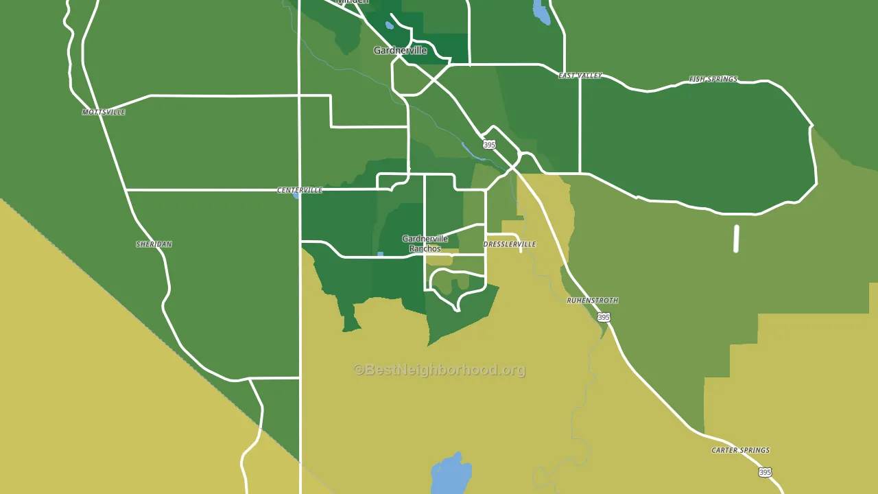Gardnerville Ranchos, NV block-group voter-turnout map