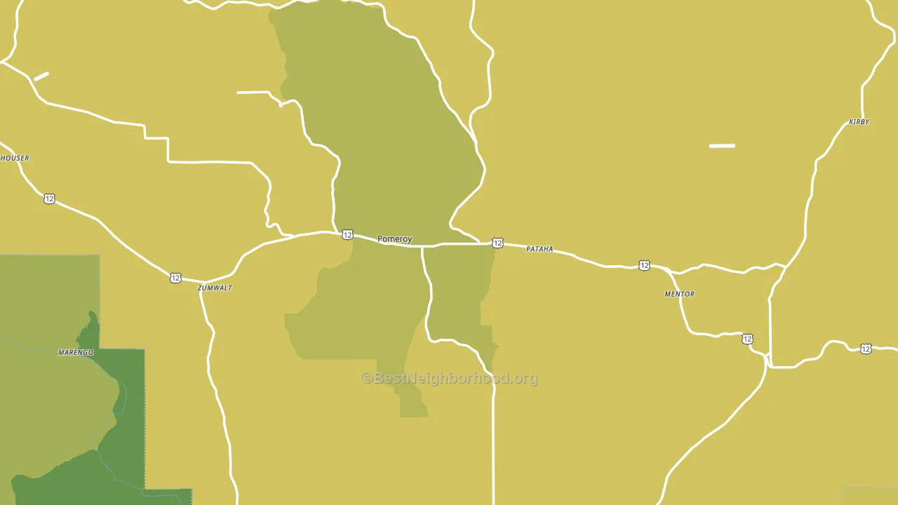 Garfield County, WA block-group voter-turnout map