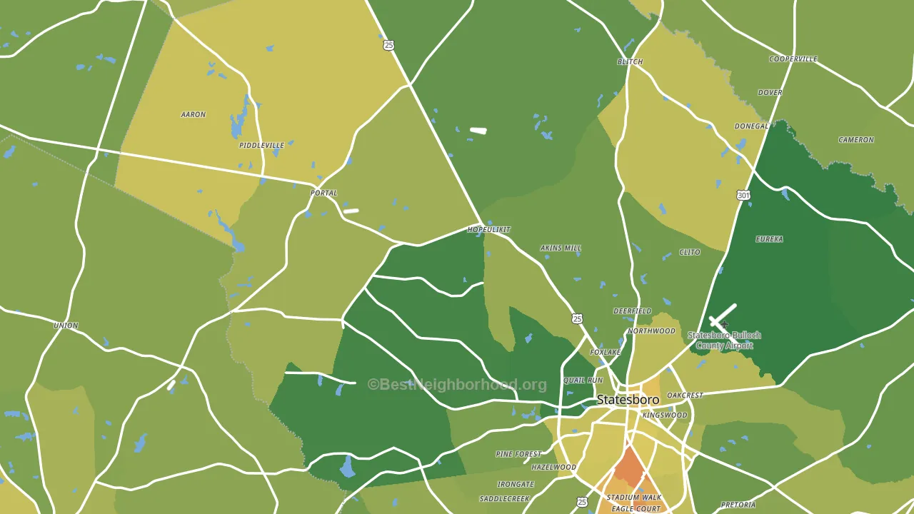 Garfield, GA block-group voter-turnout map