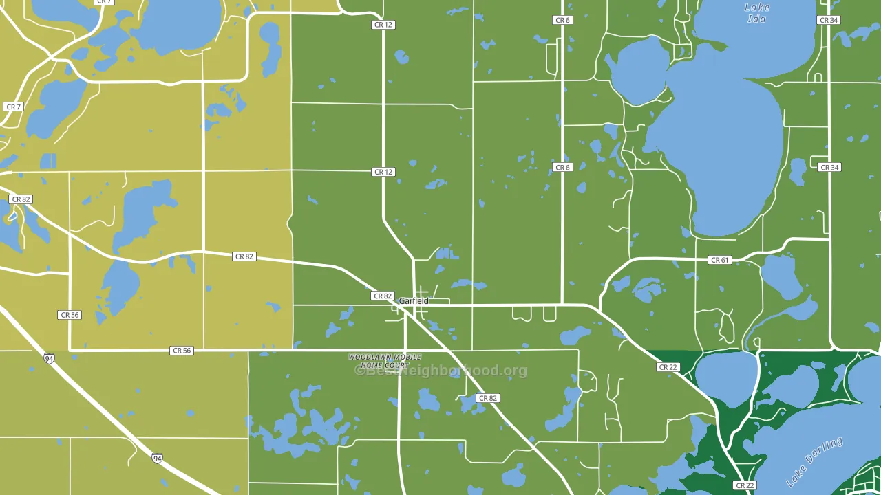 Garfield, MN block-group voter-turnout map