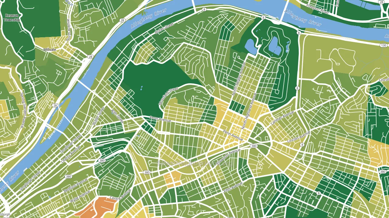 Garfield, Pittsburgh, PA block-group voter-turnout map
