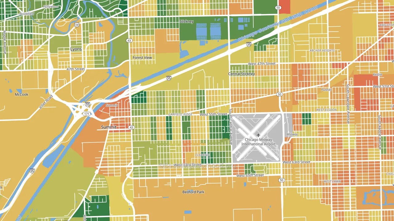 Garfield Ridge, Chicago, IL block-group voter-turnout map