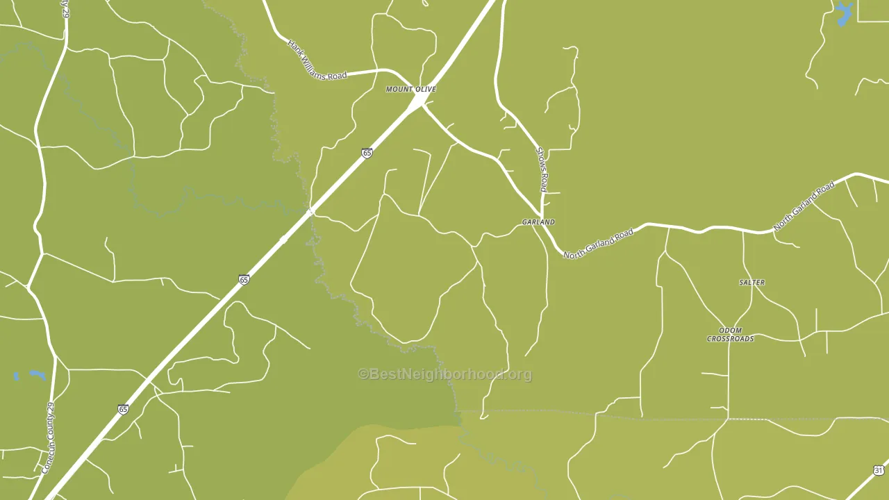 Garland, AL block-group voter-turnout map