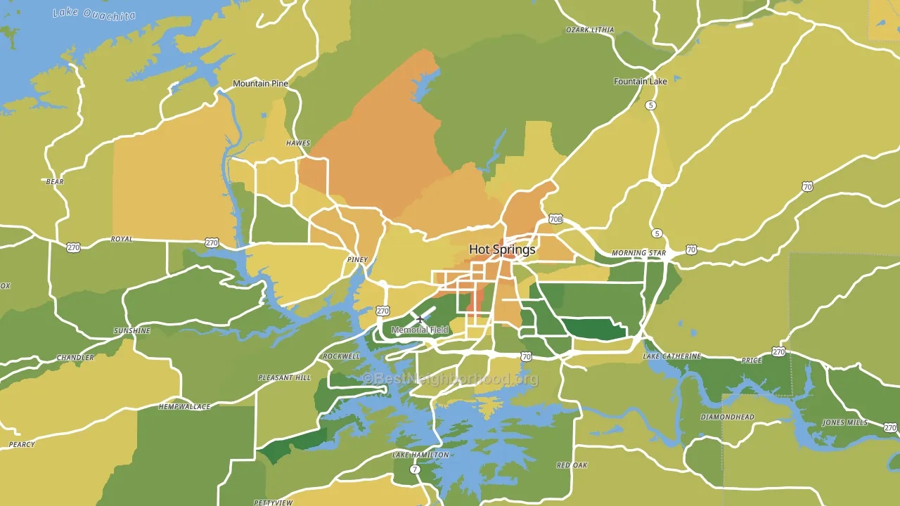 Garland County, AR block-group voter-turnout map