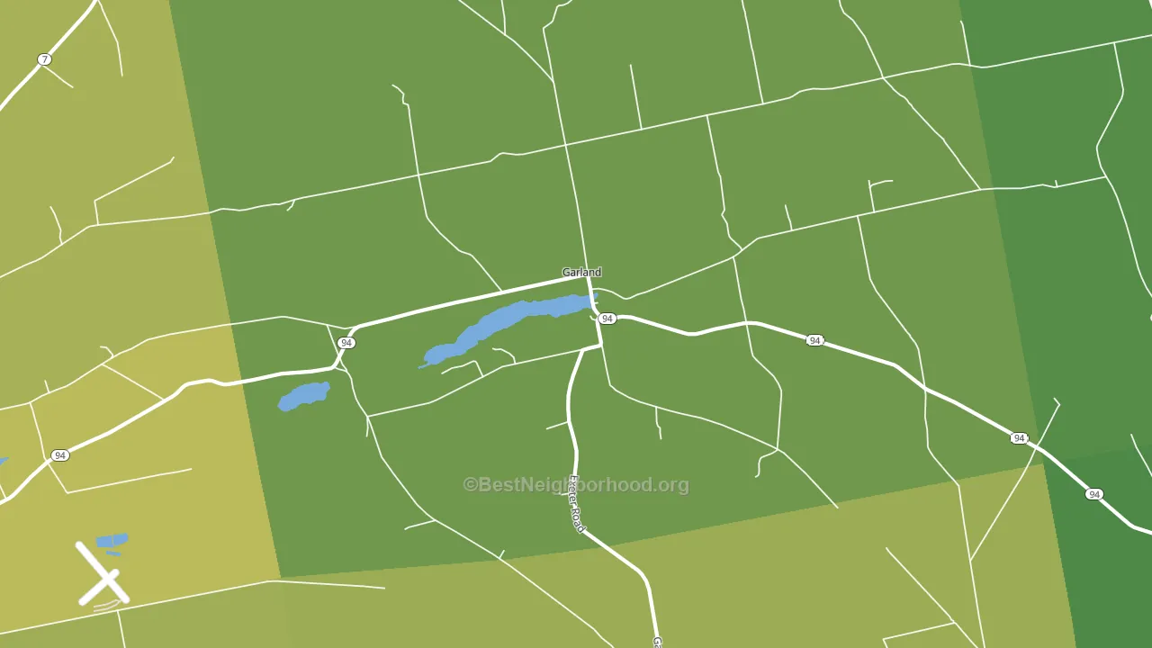 Garland, ME block-group voter-turnout map