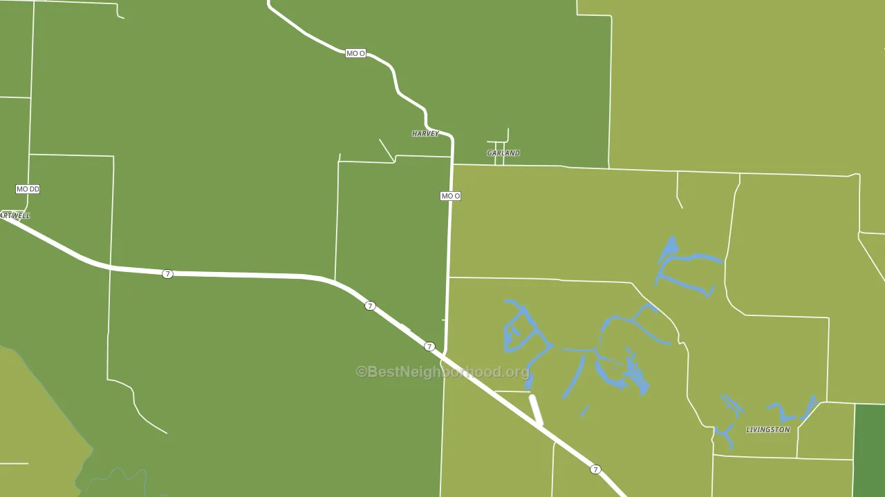 Garland, MO block-group voter-turnout map