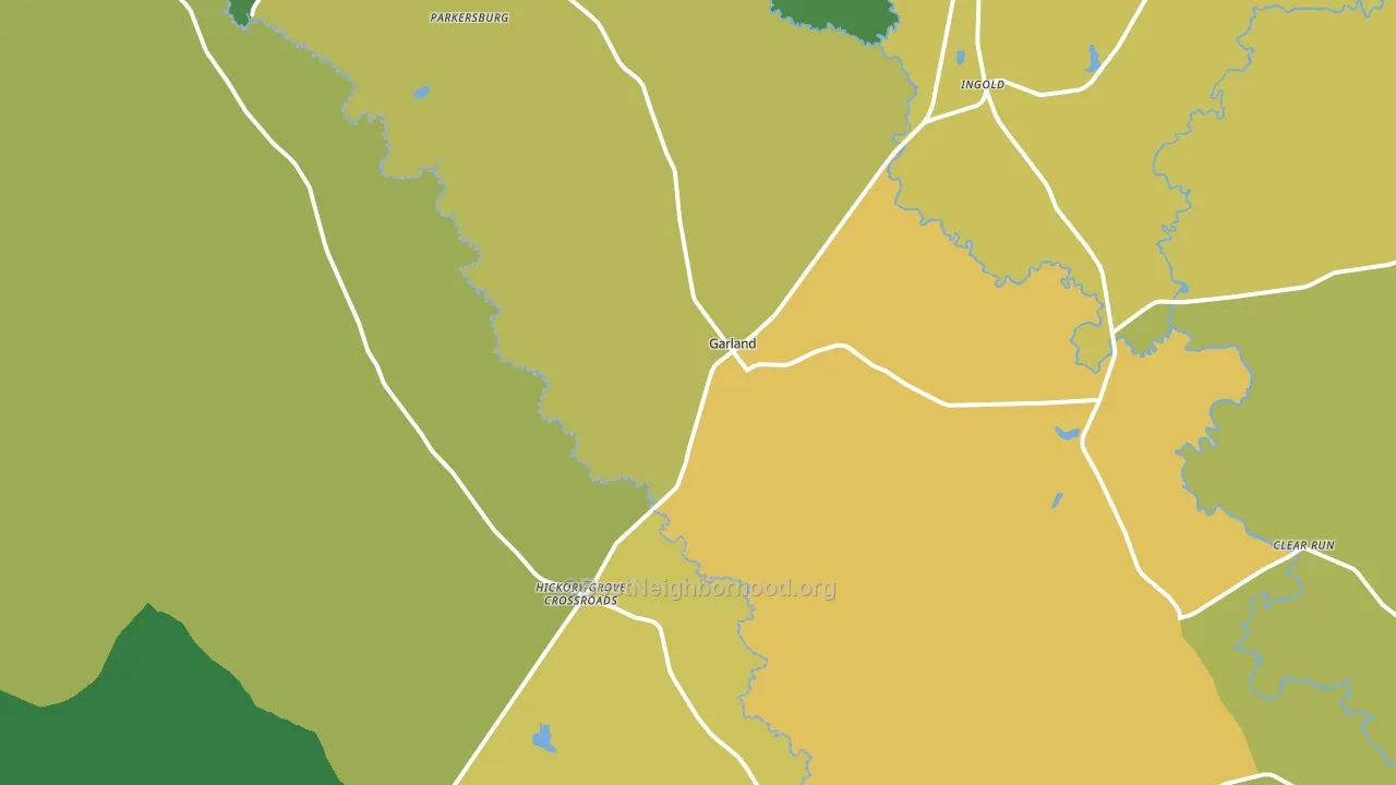 Garland, NC block-group voter-turnout map