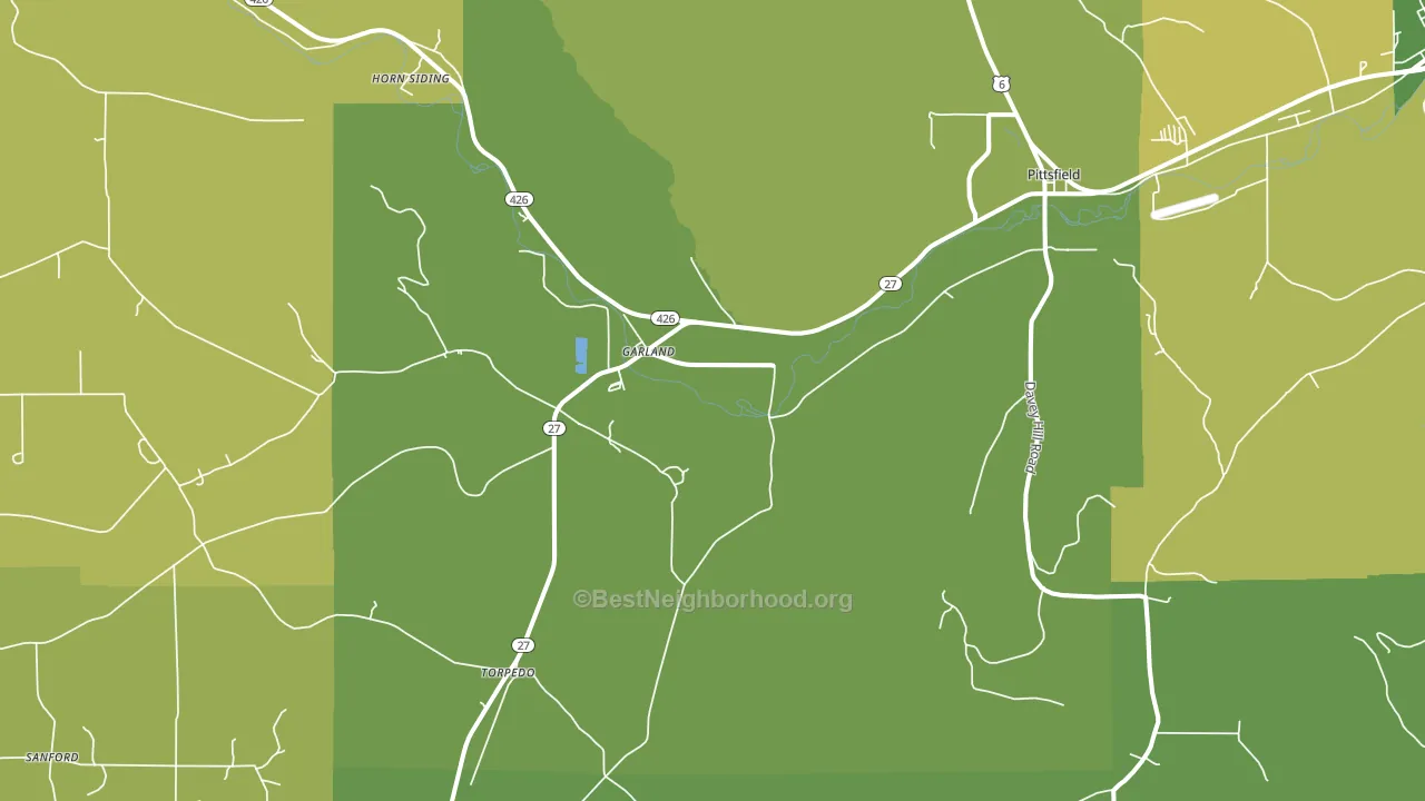 Garland, PA block-group voter-turnout map