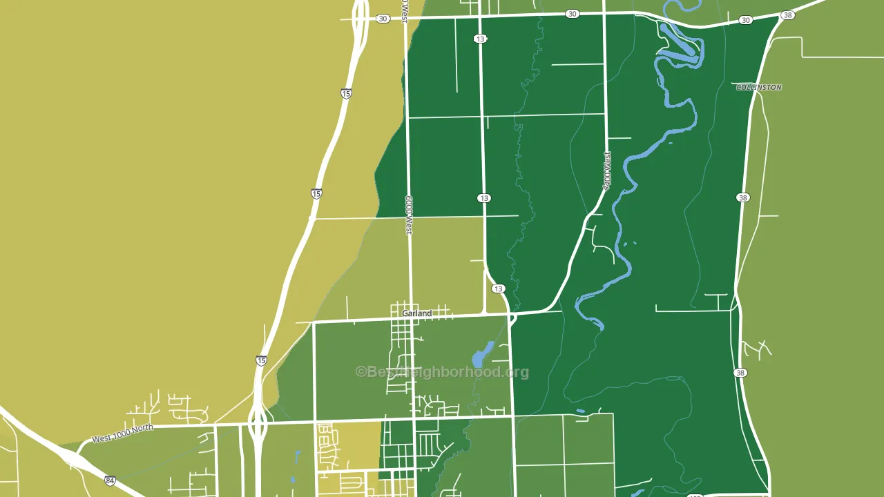 Garland, UT block-group voter-turnout map