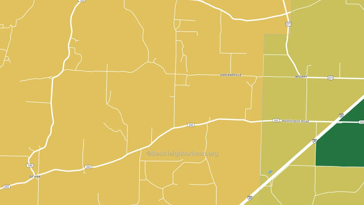 Garlandville, AR block-group voter-turnout map