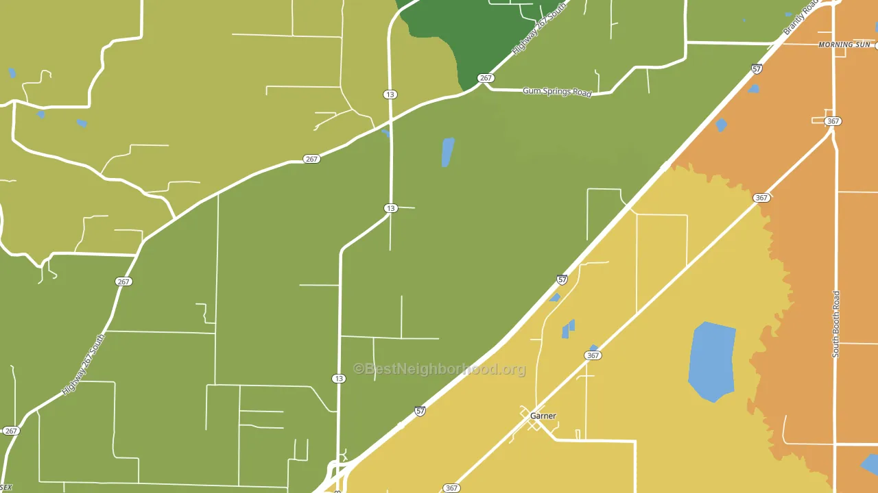 Garner, AR block-group voter-turnout map