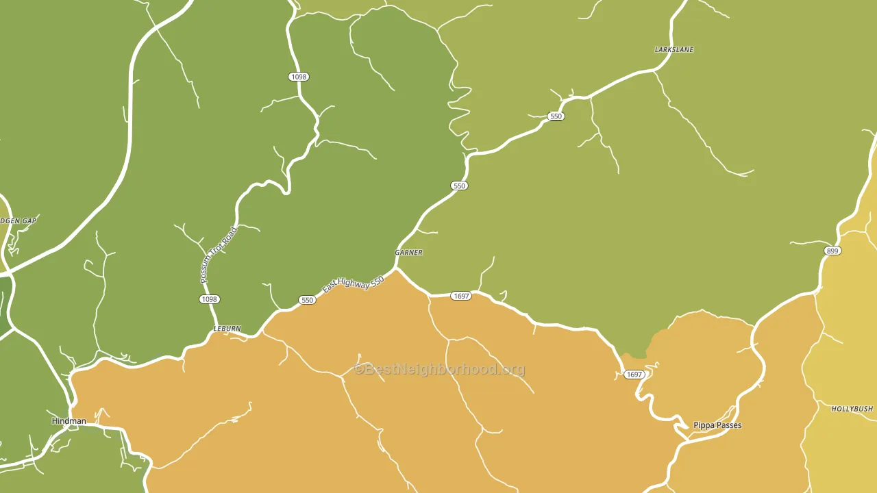 Garner, KY block-group voter-turnout map