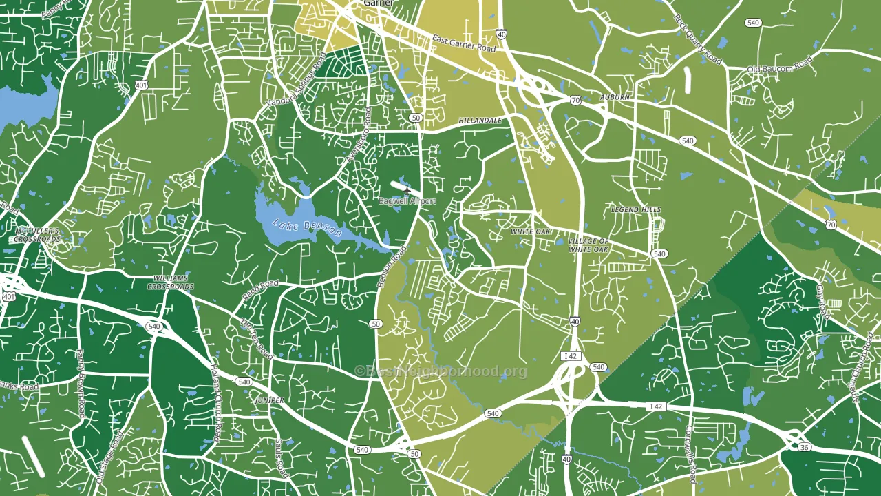 Garner, NC block-group voter-turnout map