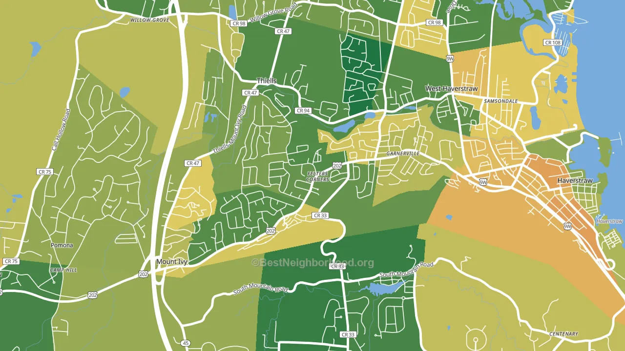 Garnerville, NY block-group voter-turnout map