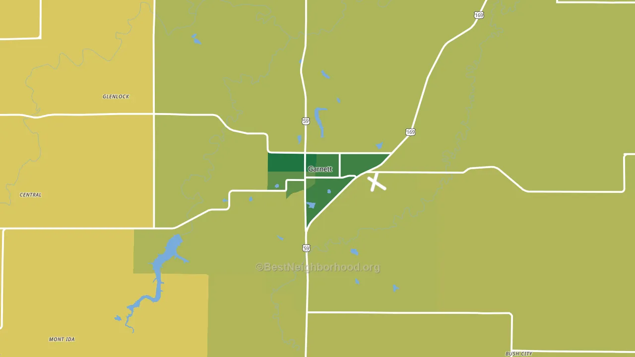 Garnett, KS block-group voter-turnout map
