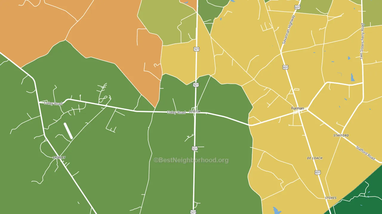 Garnett, SC block-group voter-turnout map