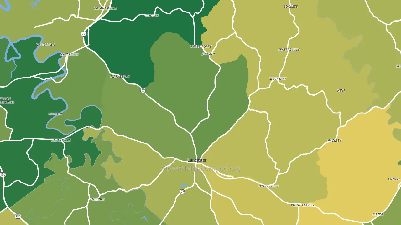 Garrard County, KY block-group voter-turnout map
