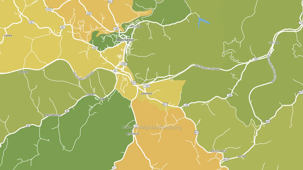 Garrard, KY block-group voter-turnout map