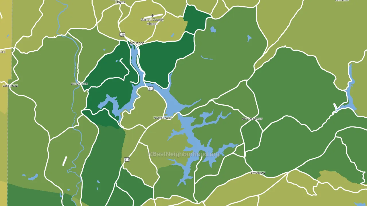 Garrett County, MD block-group voter-turnout map