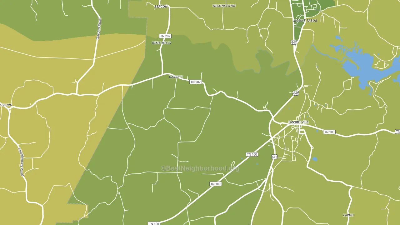 Garrett, TN block-group voter-turnout map