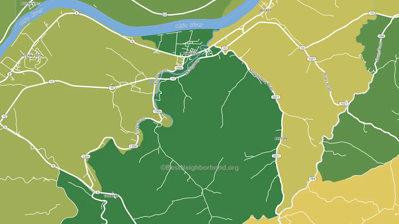 Garrison, KY block-group voter-turnout map
