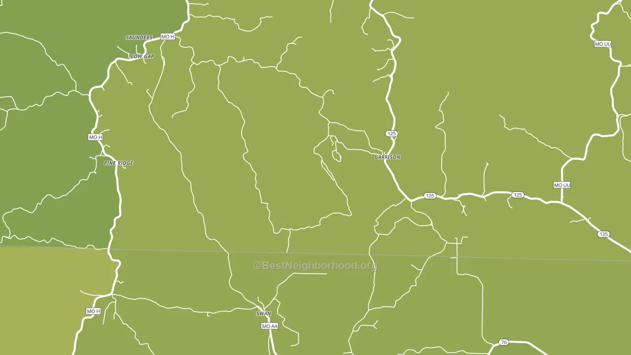 Garrison, MO block-group voter-turnout map