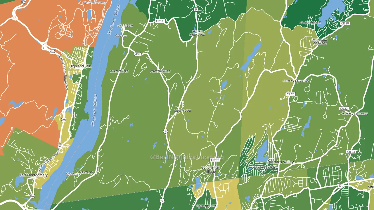 Garrison, NY block-group voter-turnout map