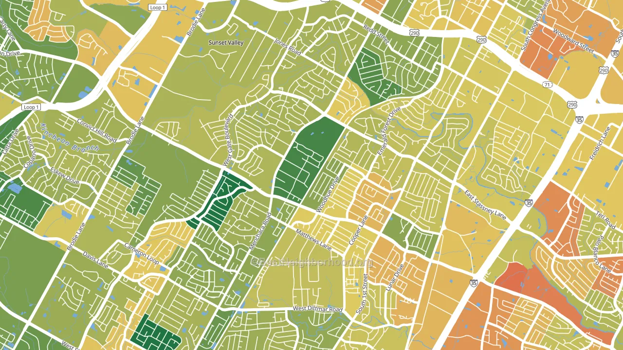 Garrison Park, Austin, TX block-group voter-turnout map