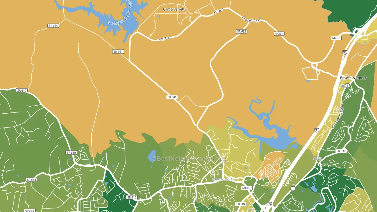 Garrisonville, VA block-group voter-turnout map