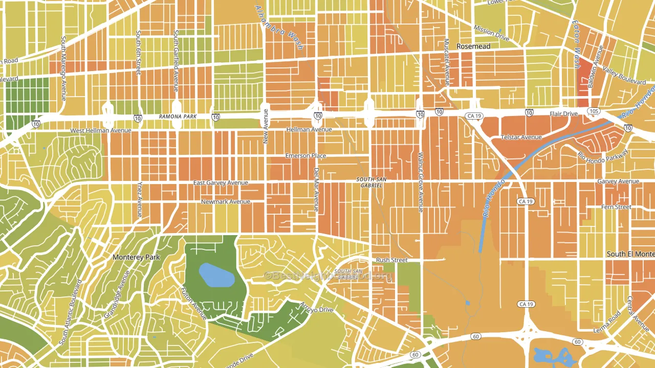 Garvey, Rosemead, CA block-group voter-turnout map