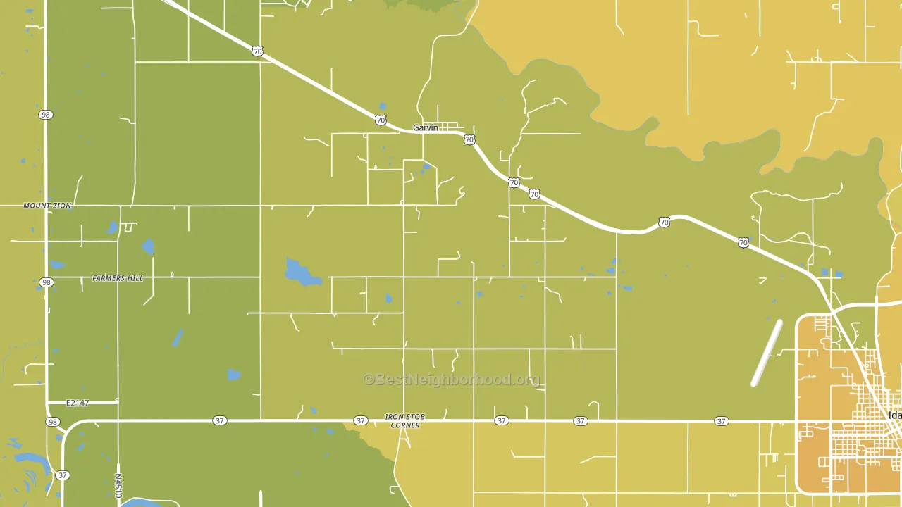 Garvin, OK block-group voter-turnout map