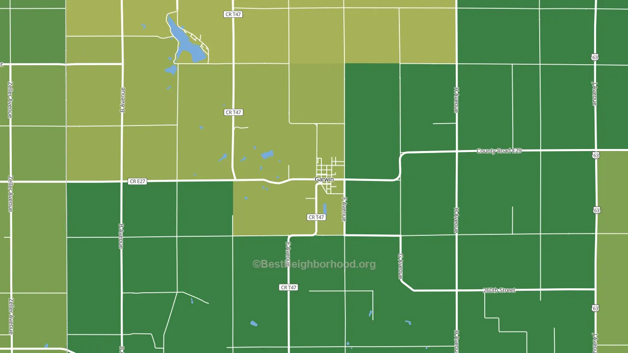 Garwin, IA block-group voter-turnout map