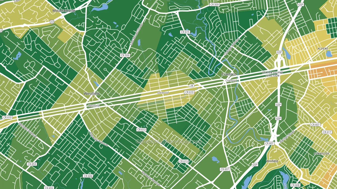 Garwood, NJ block-group voter-turnout map