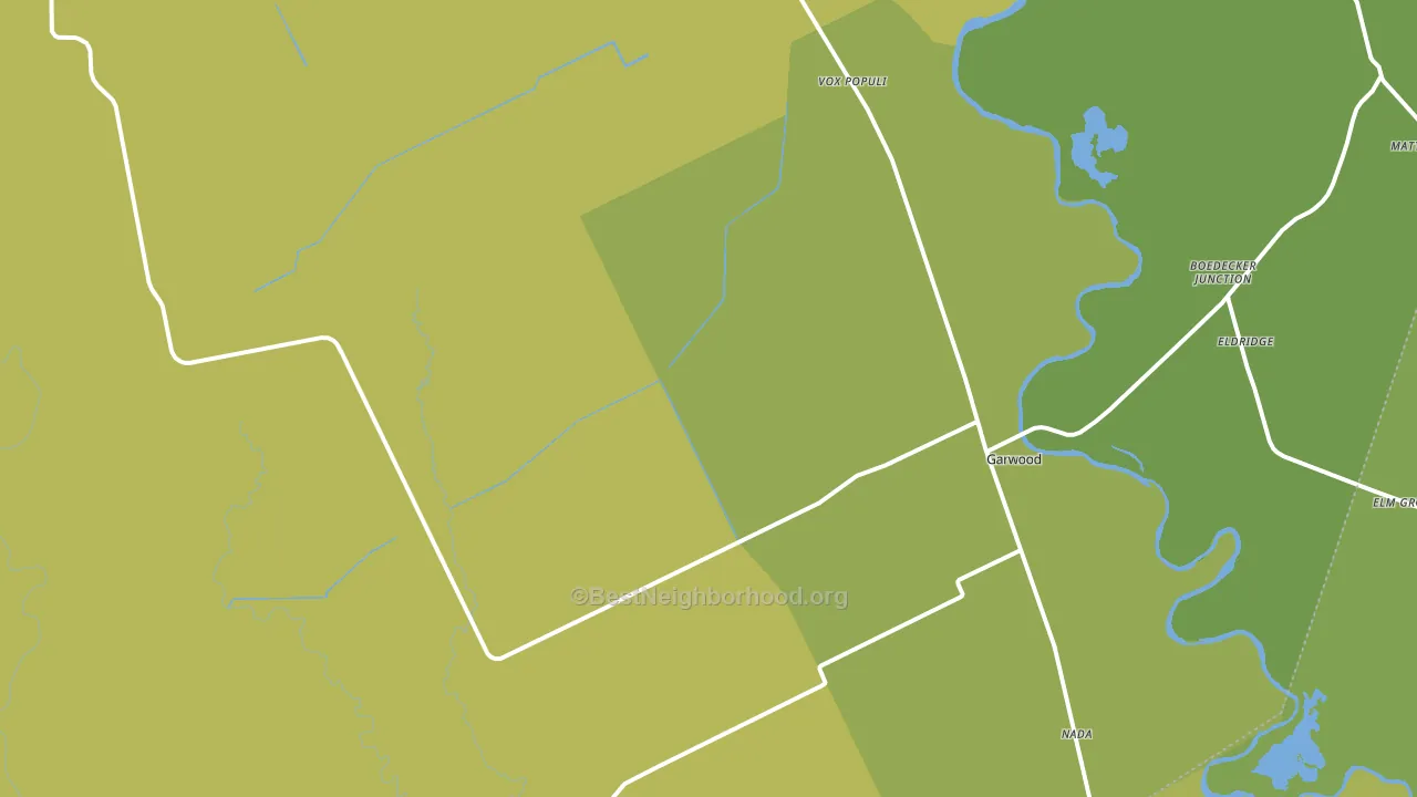 Garwood, TX block-group voter-turnout map