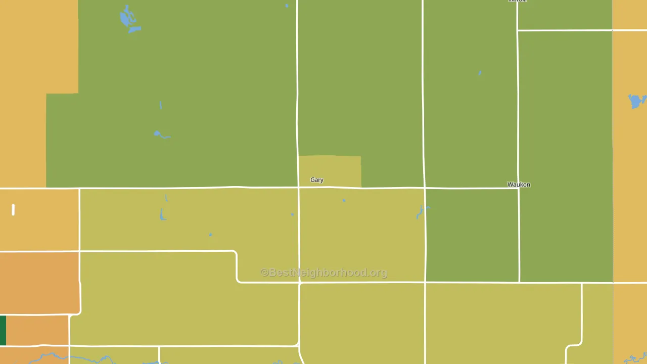 Gary, MN block-group voter-turnout map