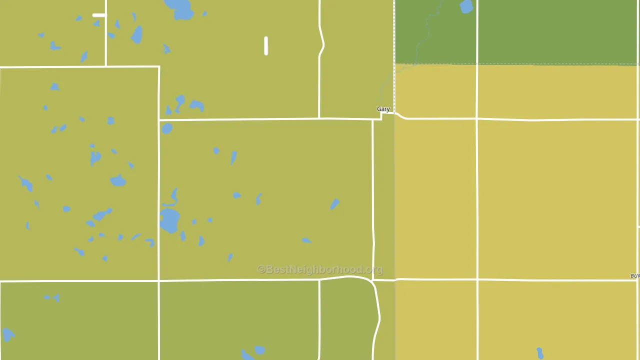 Gary, SD block-group voter-turnout map