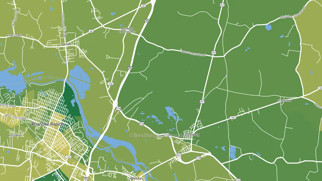 Garysburg, NC block-group voter-turnout map