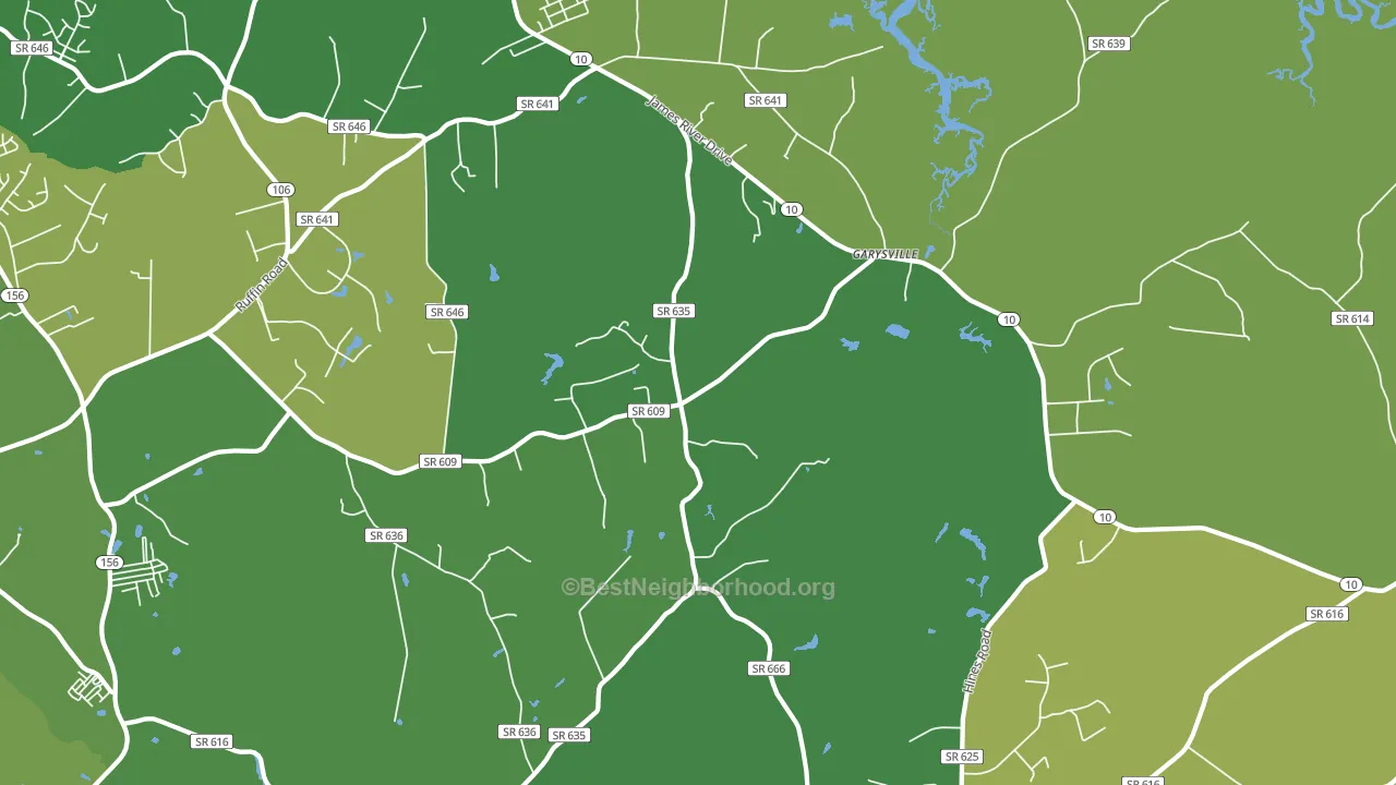 Garysville, VA block-group voter-turnout map